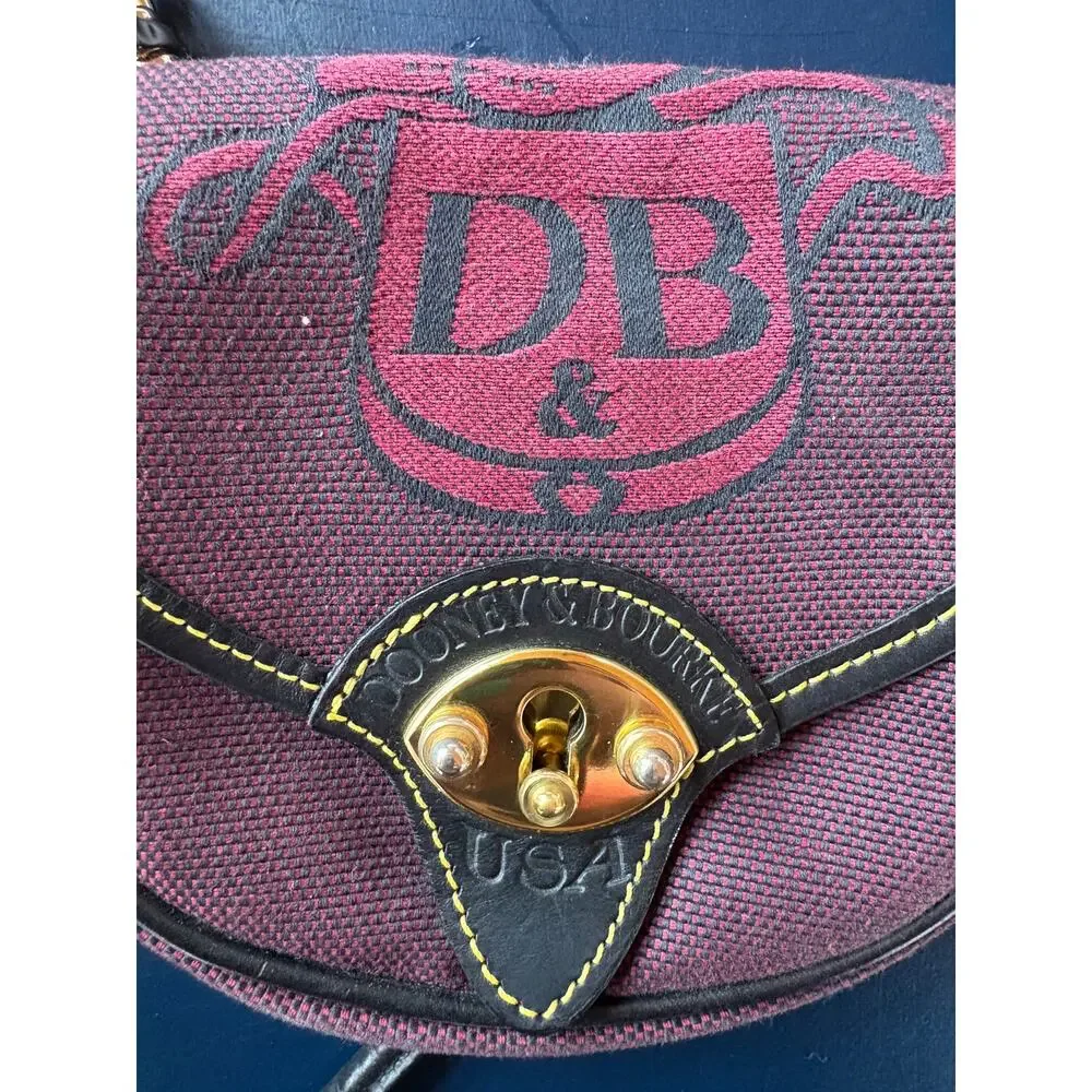 Vintage Rare Purple Dooney & Bourke Mini Cavalry Crossbody Punk Goth Bag